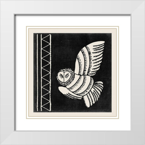 The Owl III White Modern Wood Framed Art Print with Double Matting by Wang, Melissa