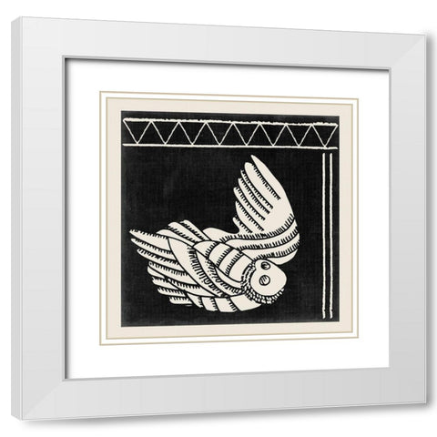 The Owl IV White Modern Wood Framed Art Print with Double Matting by Wang, Melissa