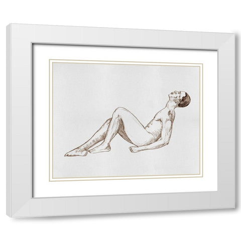 Male Body Sketch IV White Modern Wood Framed Art Print with Double Matting by Wang, Melissa