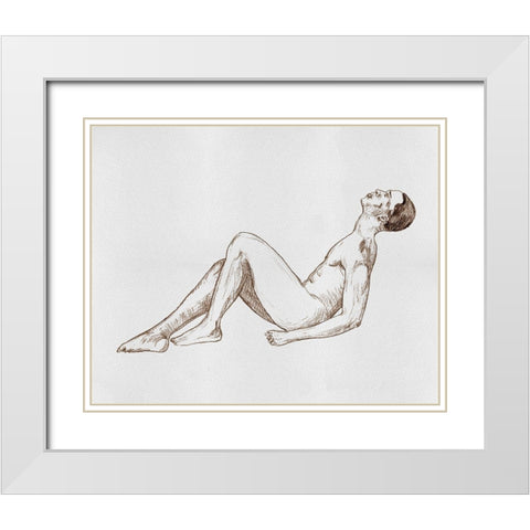 Male Body Sketch IV White Modern Wood Framed Art Print with Double Matting by Wang, Melissa