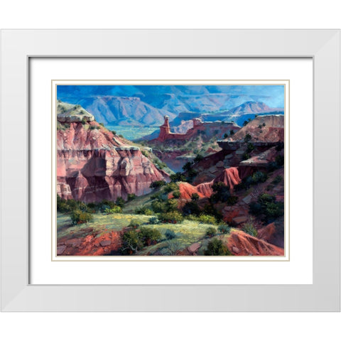 Classic Palo Duro White Modern Wood Framed Art Print with Double Matting by Sorenson, Jack