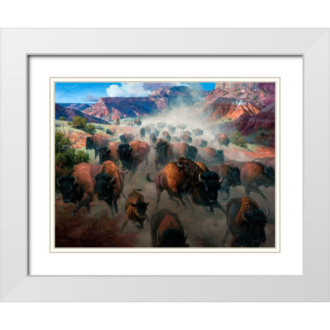 Thunder in the Palo Duro White Modern Wood Framed Art Print with Double Matting by Sorenson, Jack