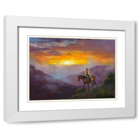 Morning Mist White Modern Wood Framed Art Print with Double Matting by Sorenson, Jack