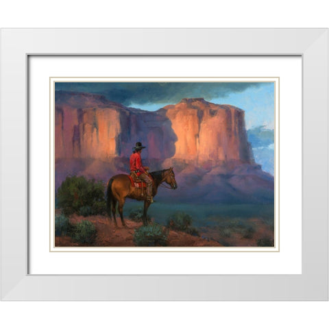 Navajo Shadows White Modern Wood Framed Art Print with Double Matting by Sorenson, Jack