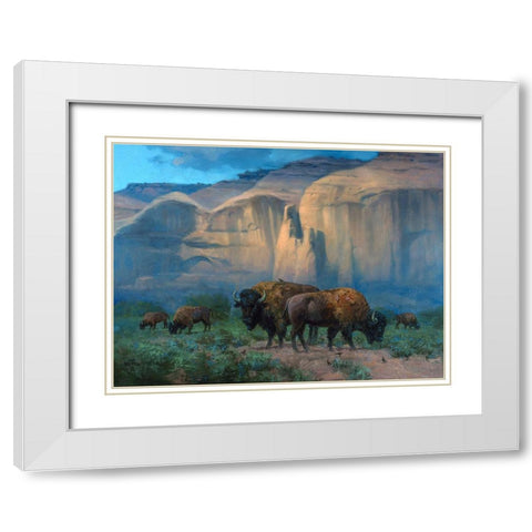 The Classic West White Modern Wood Framed Art Print with Double Matting by Sorenson, Jack