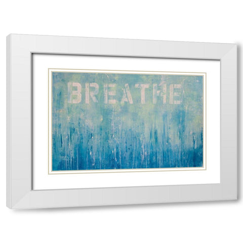 Just Breathe White Modern Wood Framed Art Print with Double Matting by Ashley, Erin