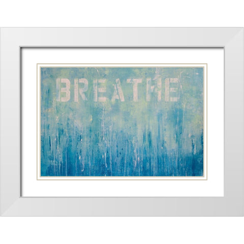 Just Breathe White Modern Wood Framed Art Print with Double Matting by Ashley, Erin