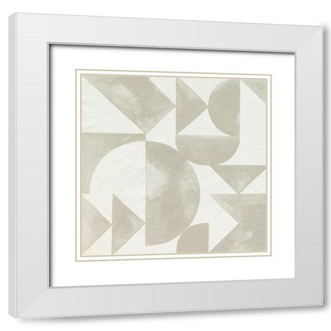 Stacked Monotone I White Modern Wood Framed Art Print with Double Matting by Popp, Grace