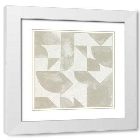 Stacked Monotone II White Modern Wood Framed Art Print with Double Matting by Popp, Grace