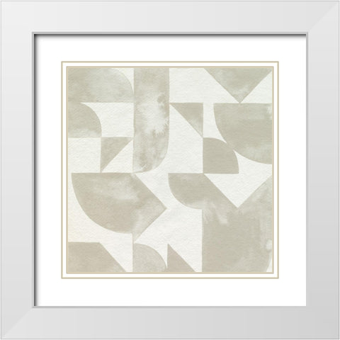 Stacked Monotone II White Modern Wood Framed Art Print with Double Matting by Popp, Grace