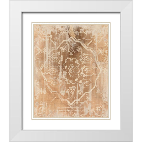 Earth Textile II White Modern Wood Framed Art Print with Double Matting by Vess, June Erica