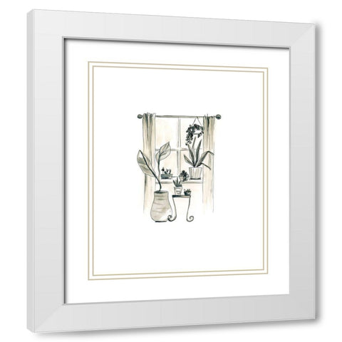 The Plant Ladys Window I White Modern Wood Framed Art Print with Double Matting by Vess, June Erica