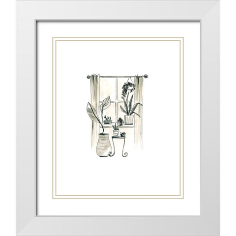 The Plant Ladys Window I White Modern Wood Framed Art Print with Double Matting by Vess, June Erica