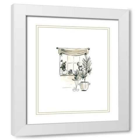 The Plant Ladys Window II White Modern Wood Framed Art Print with Double Matting by Vess, June Erica