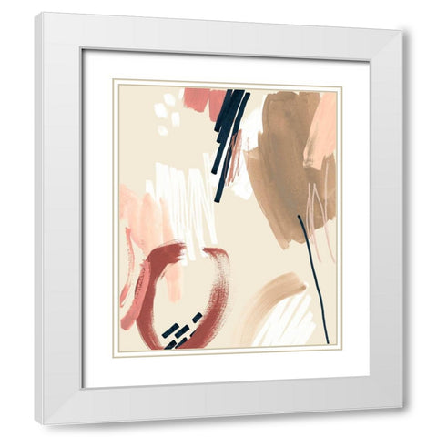 Brushstroke Confetti I White Modern Wood Framed Art Print with Double Matting by Vess, June Erica