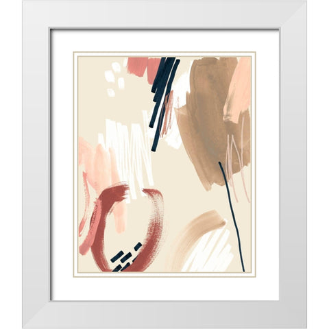Brushstroke Confetti I White Modern Wood Framed Art Print with Double Matting by Vess, June Erica
