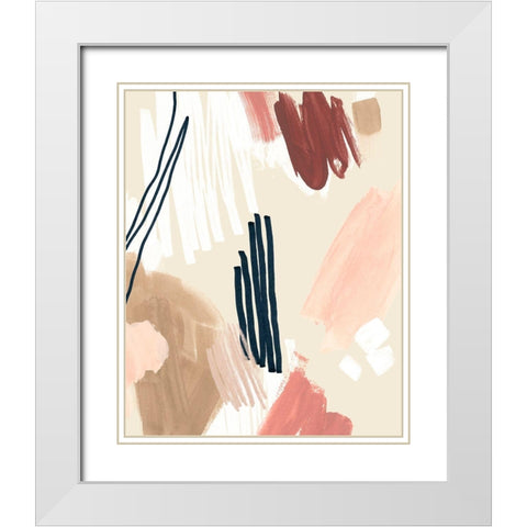 Brushstroke Confetti II White Modern Wood Framed Art Print with Double Matting by Vess, June Erica