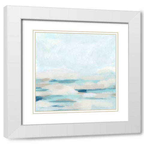 Brushwork Surf II White Modern Wood Framed Art Print with Double Matting by Vess, June Erica