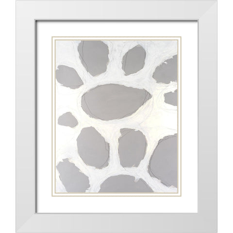 Sublunar I White Modern Wood Framed Art Print with Double Matting by Willett, Michael
