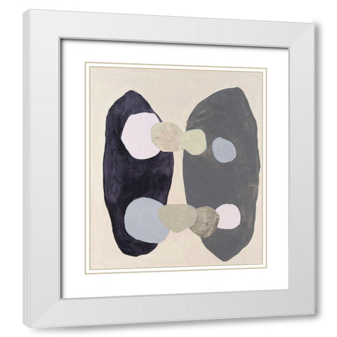 Muted Orbs I White Modern Wood Framed Art Print with Double Matting by Willett, Michael