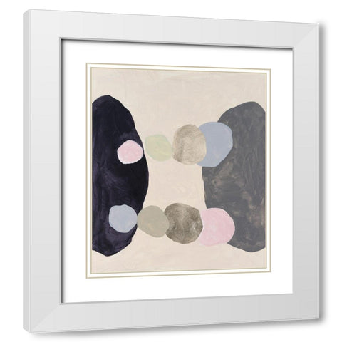 Muted Orbs II White Modern Wood Framed Art Print with Double Matting by Willett, Michael