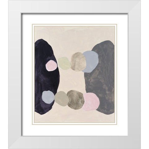 Muted Orbs II White Modern Wood Framed Art Print with Double Matting by Willett, Michael