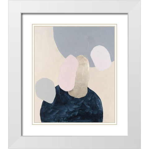 Muted Orbs IV White Modern Wood Framed Art Print with Double Matting by Willett, Michael