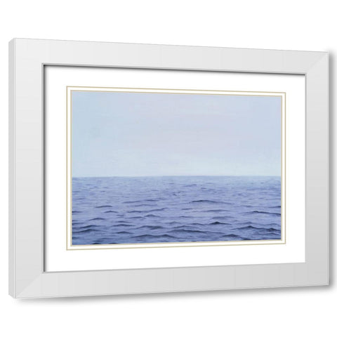 Grayscale Seascape II White Modern Wood Framed Art Print with Double Matting by Willett, Michael