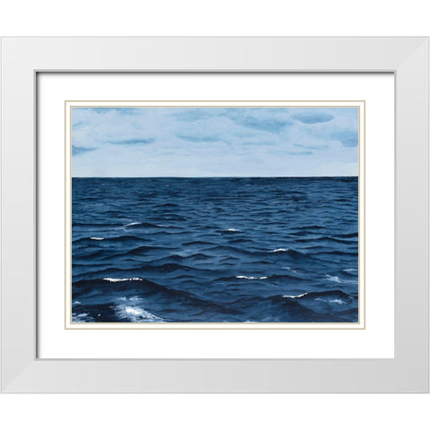 Grayscale Seascape III White Modern Wood Framed Art Print with Double Matting by Willett, Michael