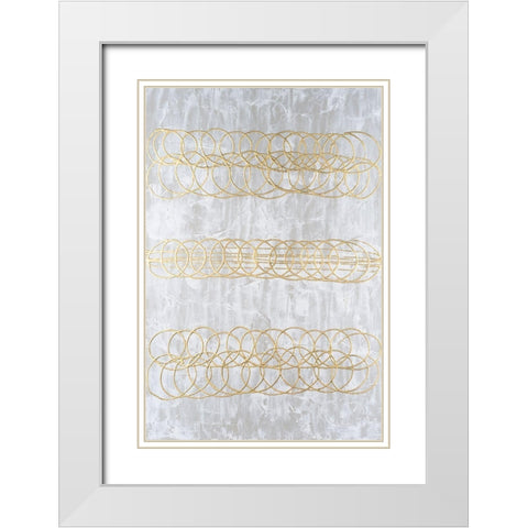 Frosted Helix I White Modern Wood Framed Art Print with Double Matting by Willett, Michael