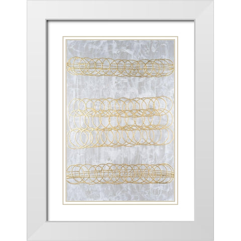 Frosted Helix II White Modern Wood Framed Art Print with Double Matting by Willett, Michael