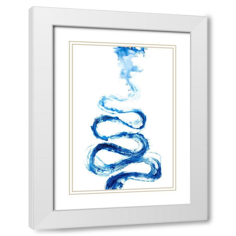Indigo Vapor I White Modern Wood Framed Art Print with Double Matting by Willett, Michael