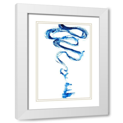 Indigo Vapor II White Modern Wood Framed Art Print with Double Matting by Willett, Michael