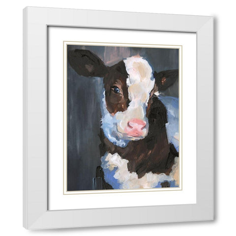 Bessie Blue Eyes I White Modern Wood Framed Art Print with Double Matting by Parker, Jennifer Paxton