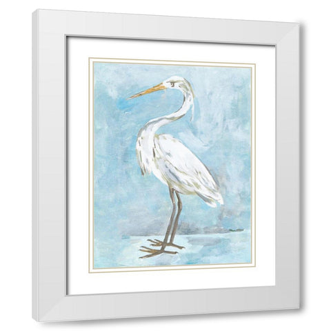 Snowy Egret I White Modern Wood Framed Art Print with Double Matting by Wang, Melissa