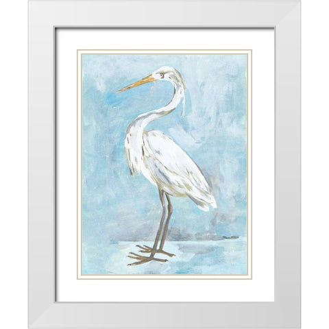 Snowy Egret I White Modern Wood Framed Art Print with Double Matting by Wang, Melissa