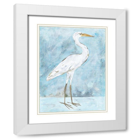 Snowy Egret II White Modern Wood Framed Art Print with Double Matting by Wang, Melissa