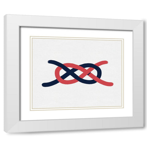 Sailing Knot V White Modern Wood Framed Art Print with Double Matting by Green, Jacob
