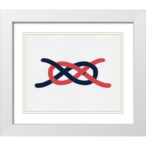 Sailing Knot V White Modern Wood Framed Art Print with Double Matting by Green, Jacob