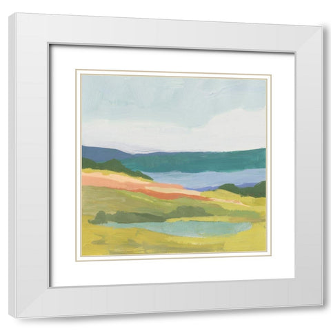 Vivid Bay View I White Modern Wood Framed Art Print with Double Matting by Barnes, Victoria