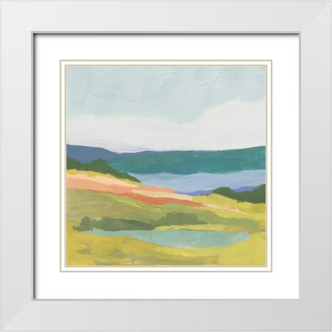 Vivid Bay View I White Modern Wood Framed Art Print with Double Matting by Barnes, Victoria