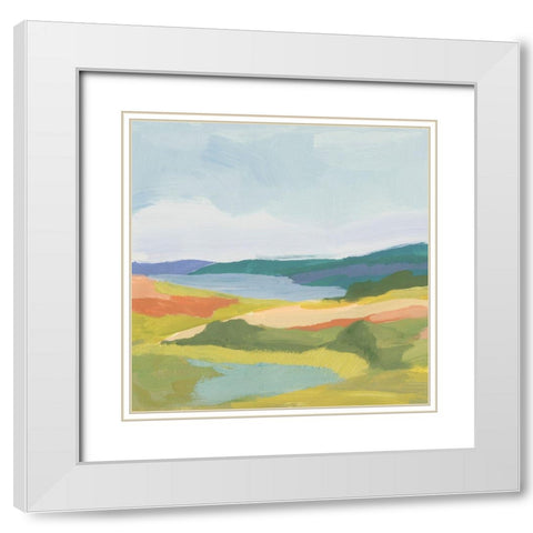 Vivid Bay View II White Modern Wood Framed Art Print with Double Matting by Barnes, Victoria