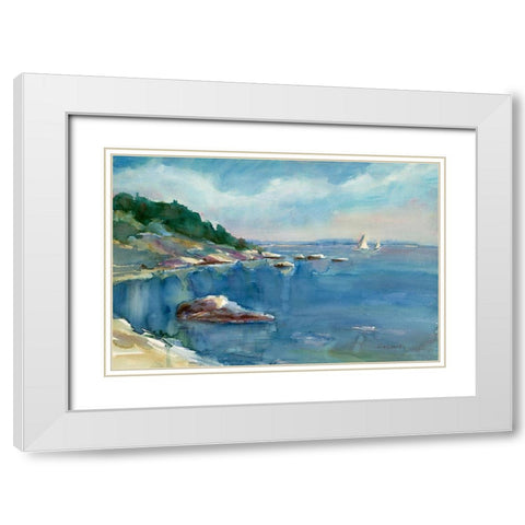 Coastal Maine White Modern Wood Framed Art Print with Double Matting by Calcasola, Stephen