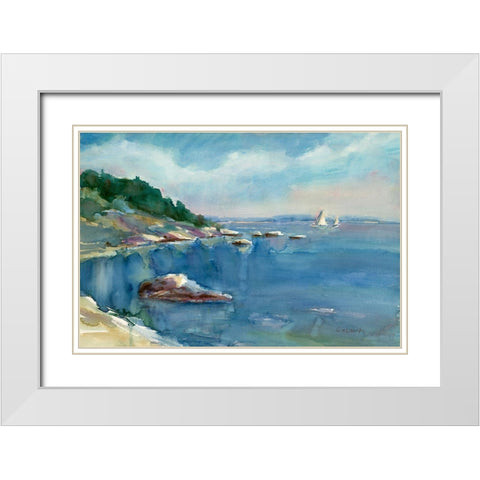 Coastal Maine White Modern Wood Framed Art Print with Double Matting by Calcasola, Stephen