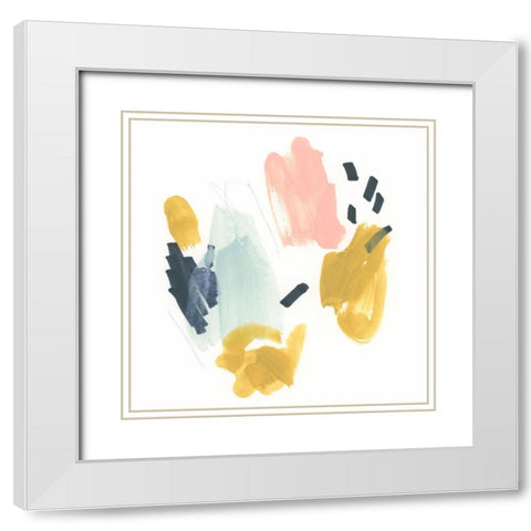 Paper Trail I White Modern Wood Framed Art Print with Double Matting by Vess, June Erica