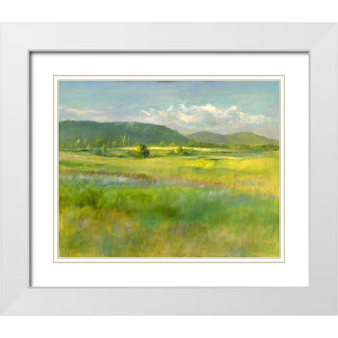 Hills Beyond the Meadow White Modern Wood Framed Art Print with Double Matting by Finch, Sheila
