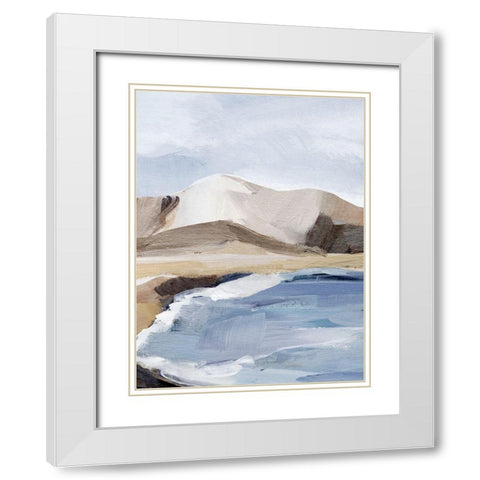 Calm Blue Coast II White Modern Wood Framed Art Print with Double Matting by Warren, Annie