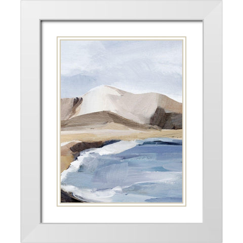 Calm Blue Coast II White Modern Wood Framed Art Print with Double Matting by Warren, Annie