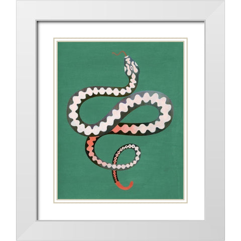 Serpent Shapes II White Modern Wood Framed Art Print with Double Matting by Popp, Grace