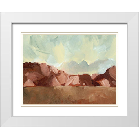 Brushed Canyons I White Modern Wood Framed Art Print with Double Matting by Parker, Jennifer Paxton